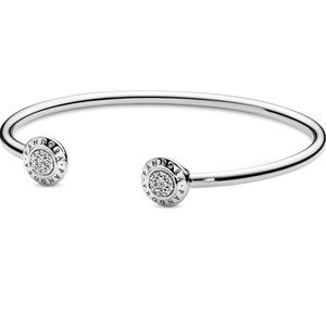 Discontinued sterling silver Pandora signature open bangle